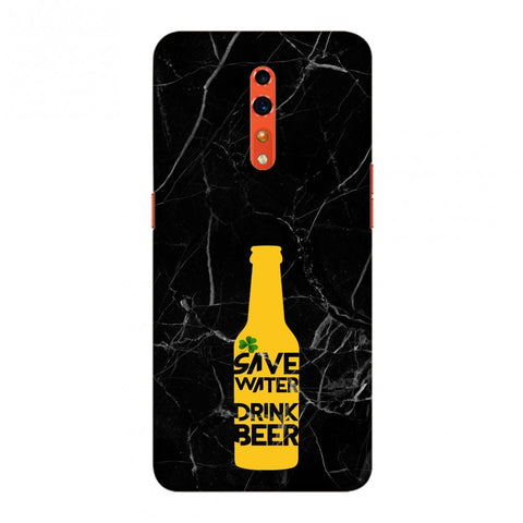 Save water drink beer - Black marble Slim Hard