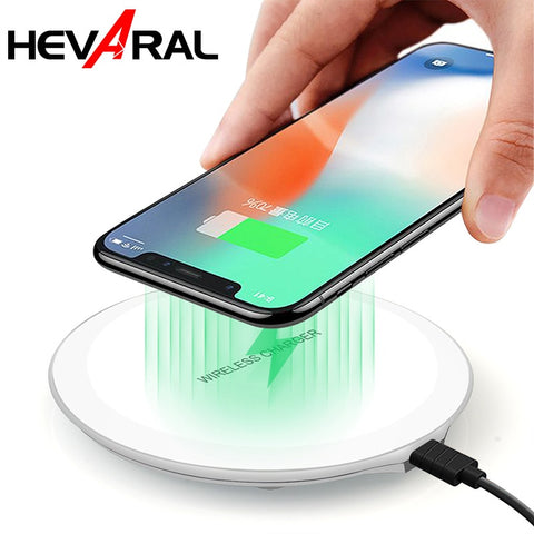 HEVARAL USB Wireless QI Charger For iphone X 8 XS Max XR Samsung S9 S8 Plus Wireless Charging For i10 TE9 TWS Support Wholesaler